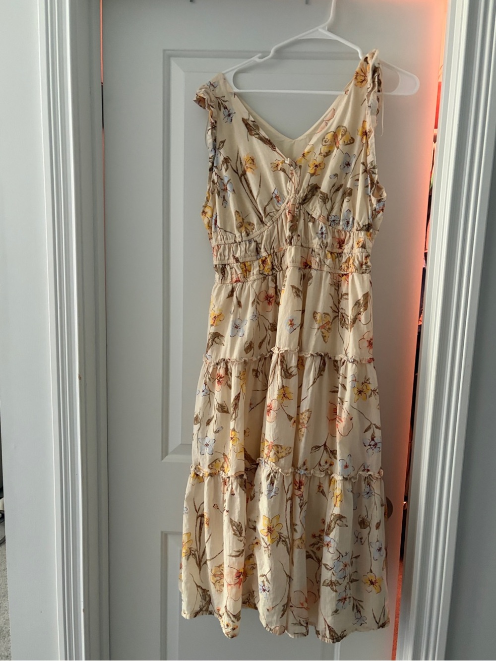 LC Lauren Conrad Cream Floral  Maxi Dress